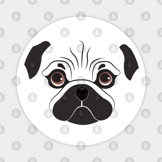 Cute puppy Pug Magnet by Yulla